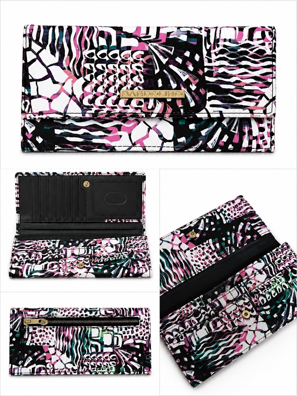Bandolino Abstract Print Multi-Color Fold-Over Wallet / Clutch
